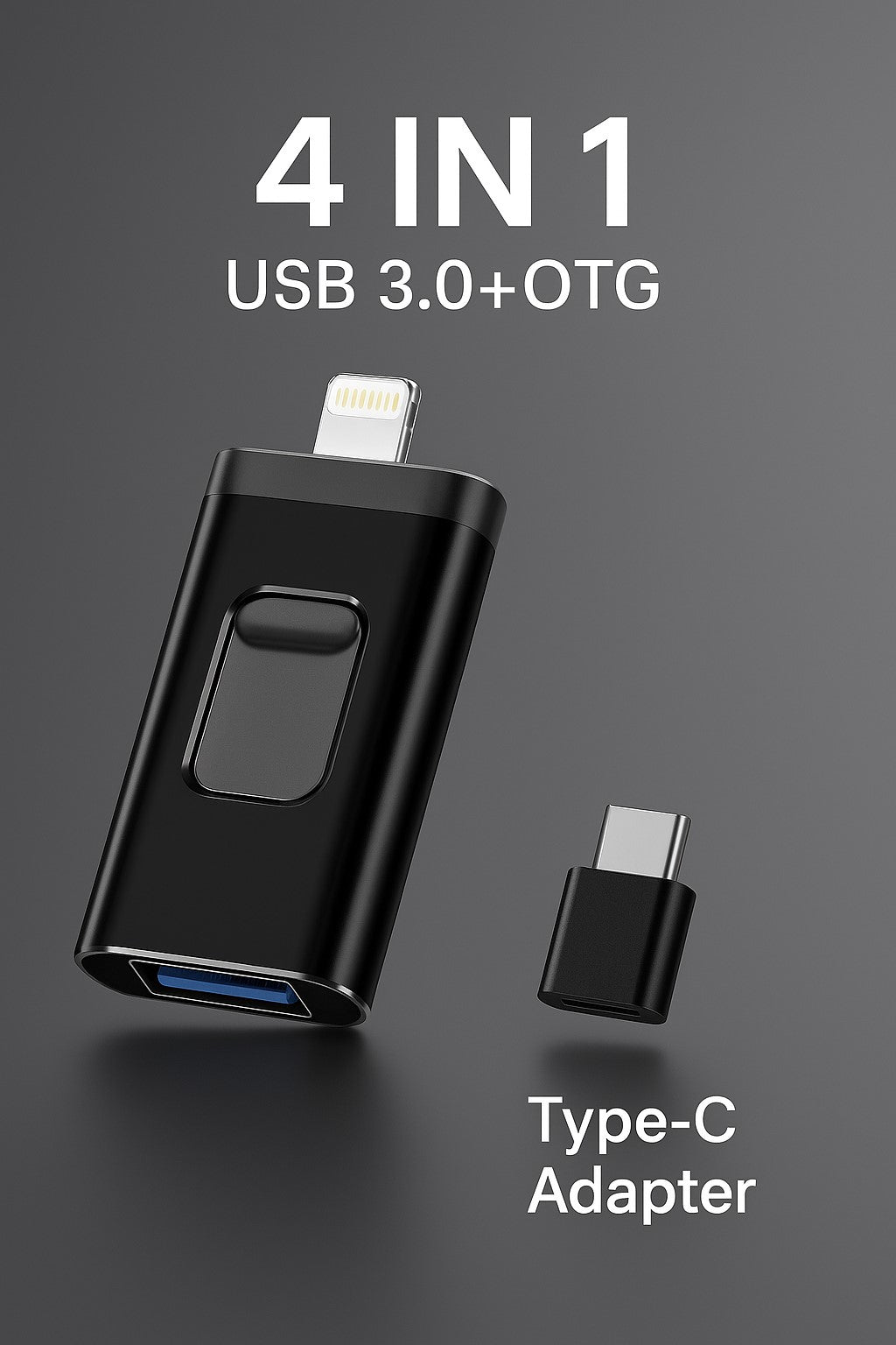 4 in 1 USB 3.0 Flash Drive for iPhone/Android (256GB)
