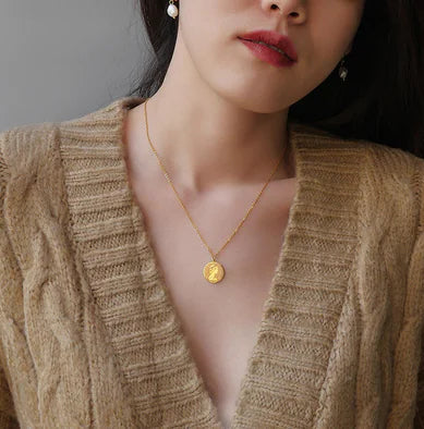 Coin Necklace, Clavicle Chain, Sweater Chain