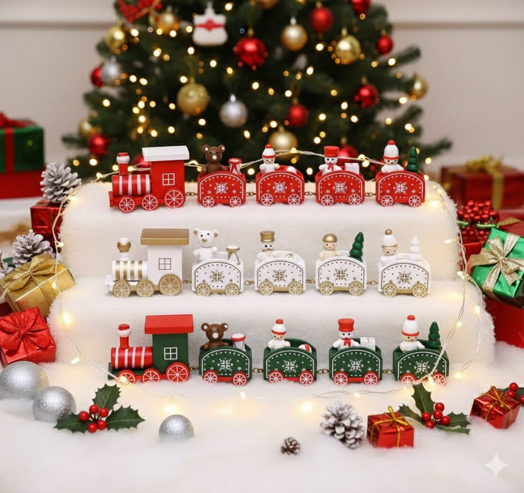 Christmas Wooden Train Christmas Ornament