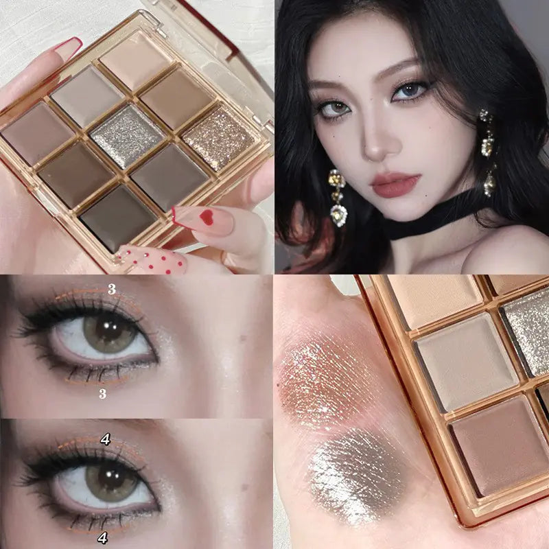 DIKALU Sunset Glow Nine-Colour Eyeshadow Palette (Various Colours)