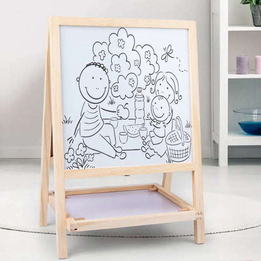 Wooden Magnetic Double-Sided Drawing Board for Kids
