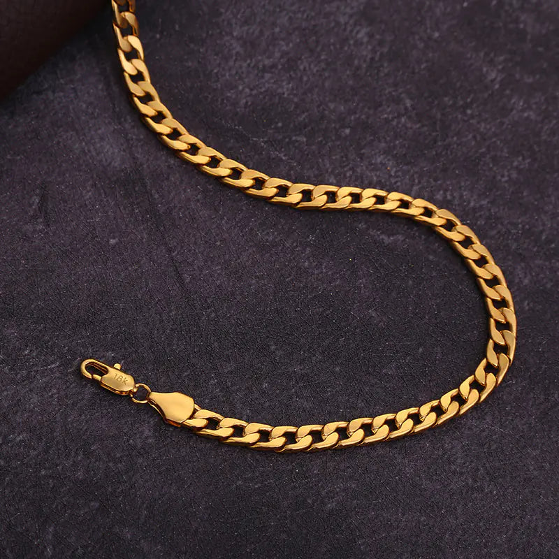 Unisex 18K Gold Plated Cuban Chain Necklace