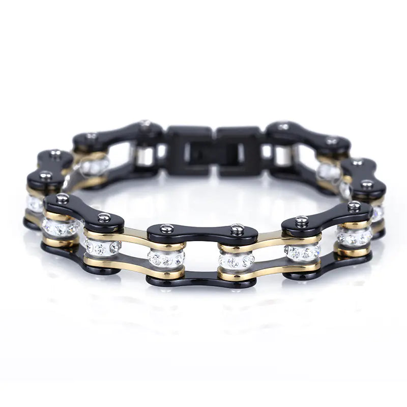 Gold and Black Stainless Steel Cycle Chain