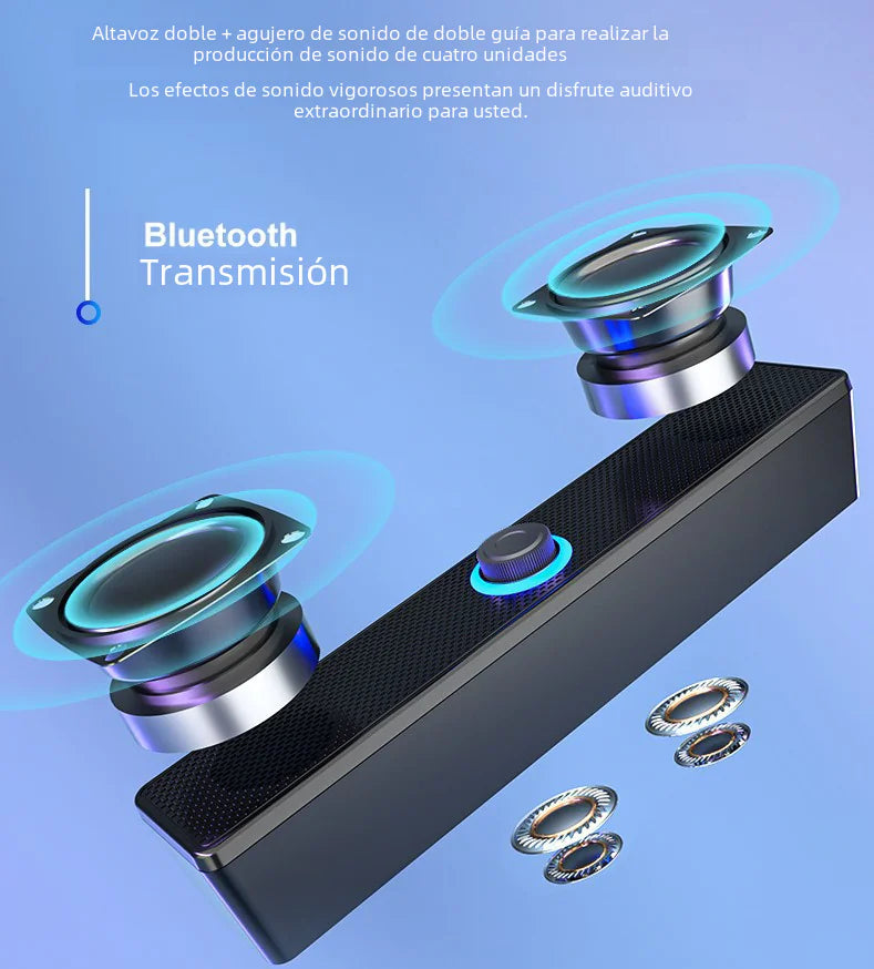 Bluetooth Wired Speaker with Dual Bass for Desktop