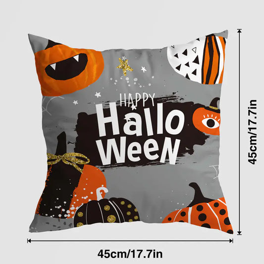 Halloween Pumpkin Castle Decorative Pillow Cover