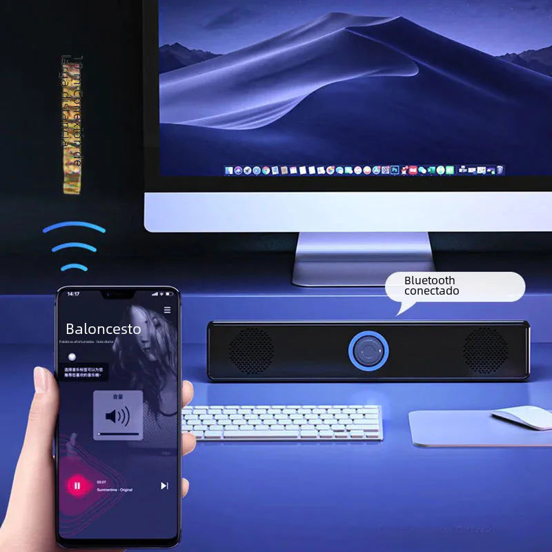 Bluetooth Wired Speaker with Dual Bass for Desktop