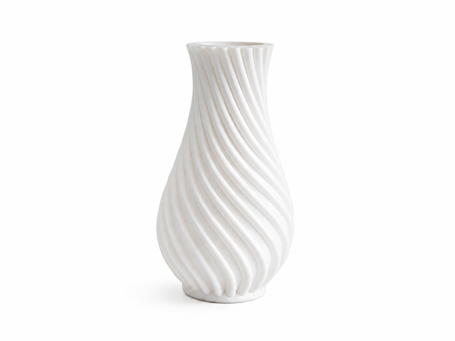 Modern Twisted Rib Vase – 3D Printed PETG Decorative Vase | Semi Gloss Finish | Home Decor