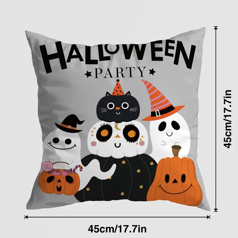 Halloween Pumpkin Castle Decorative Pillow Cover