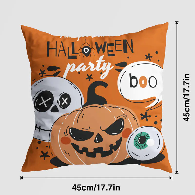 Halloween Pumpkin Castle Decorative Pillow Cover