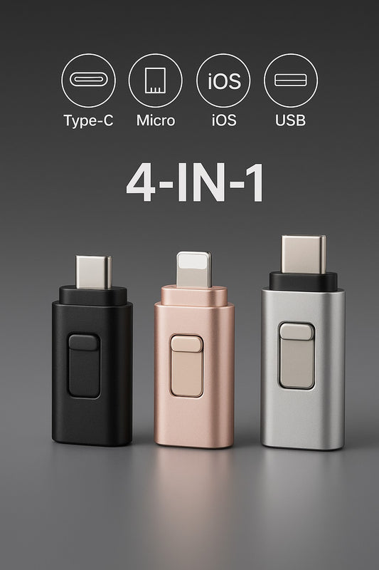 4 in 1 USB 3.0 Flash Drive for iPhone/Android (256GB)
