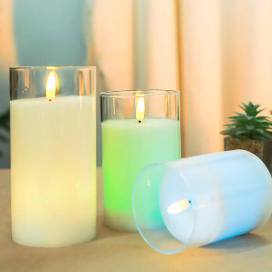 Color Changing Candles with Remote Control in Glass Cup
