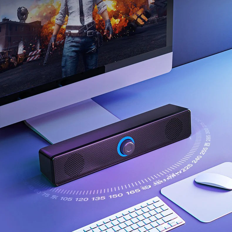 Bluetooth Wired Speaker with Dual Bass for Desktop
