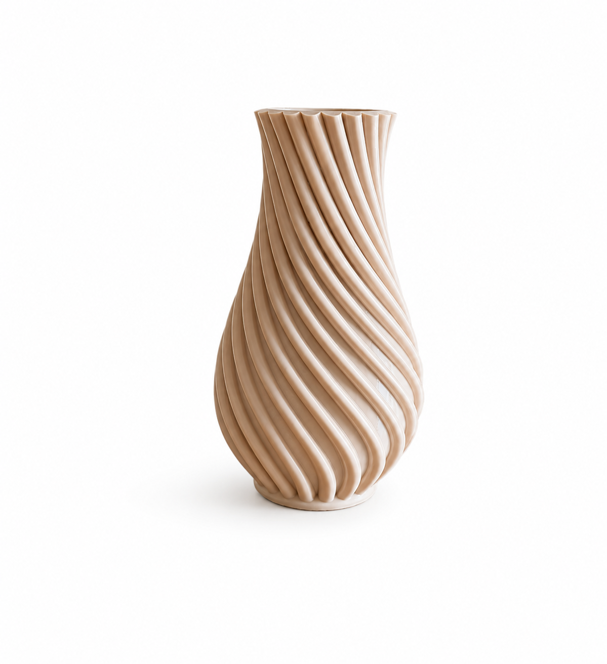 Modern Twisted Rib Vase – 3D Printed PETG Decorative Vase | Semi Gloss Finish | Home Decor