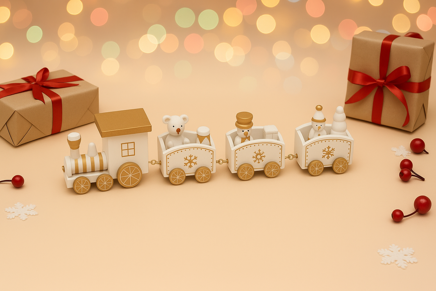 Christmas Wooden Train Christmas Ornament