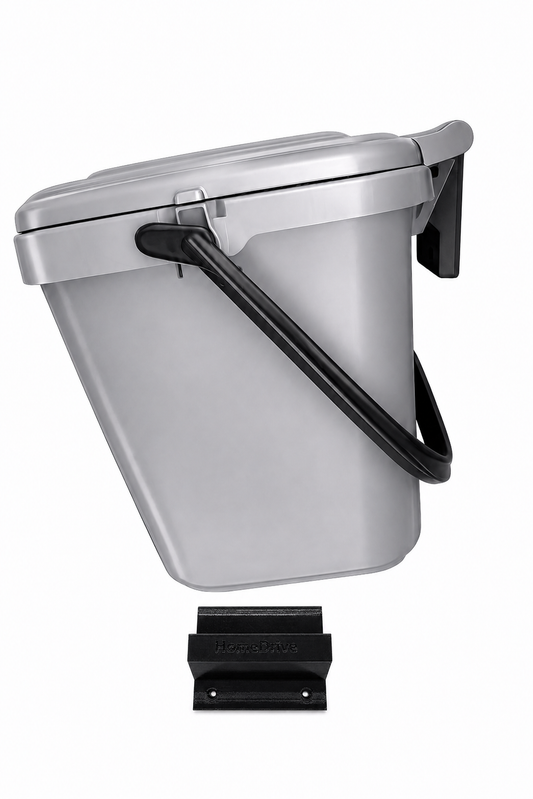 HomeDrive Hidden Kitchen Caddy Clip for 7L Food Waste Bin – Cupboard Door & Wall Mount