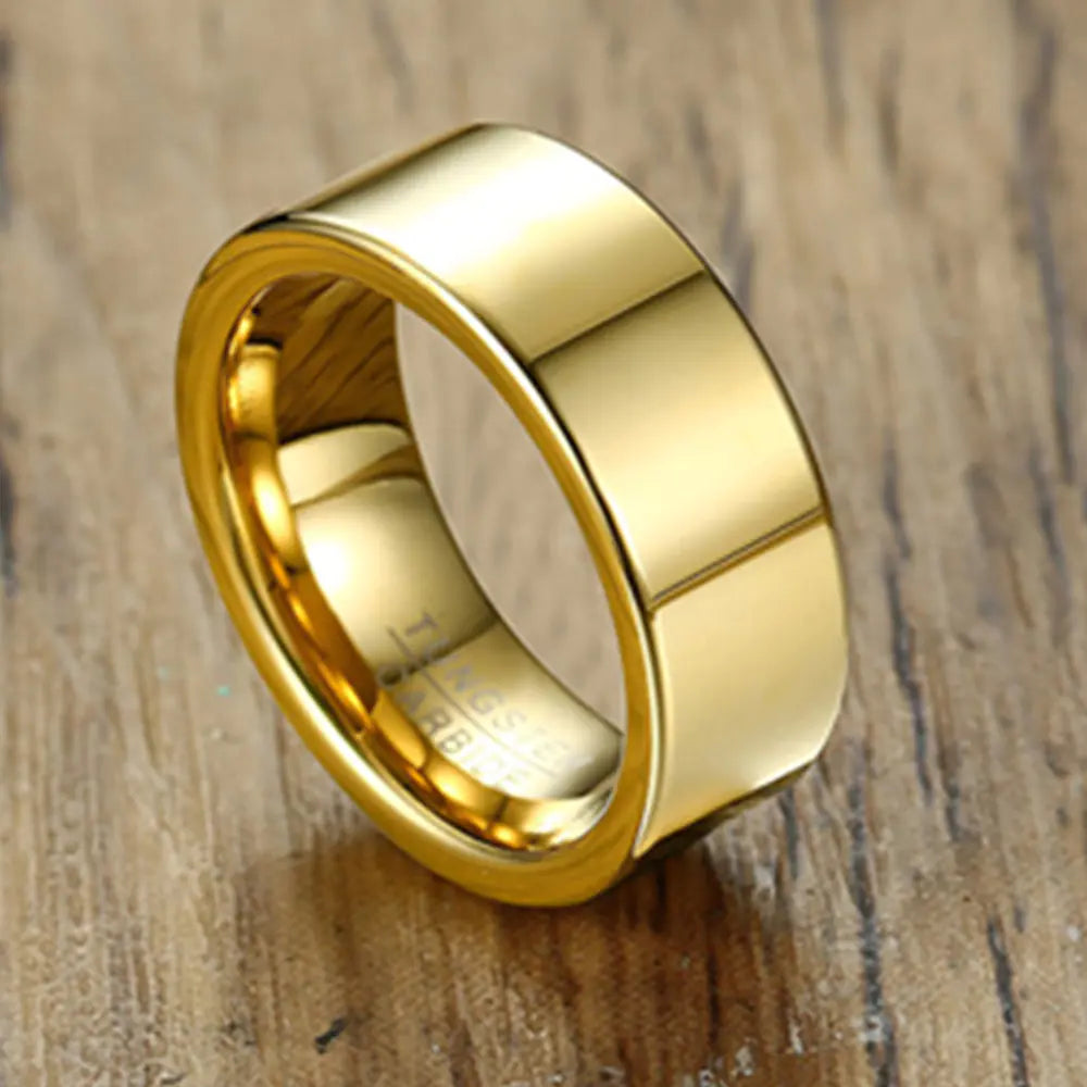 Smooth Male Tungsten Steel Ring - Simple Design