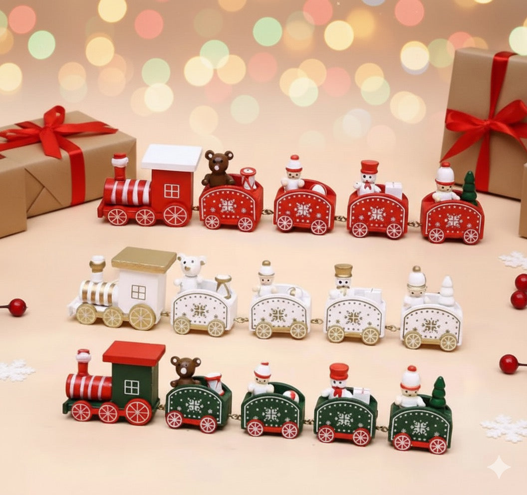Christmas Wooden Train Christmas Ornament
