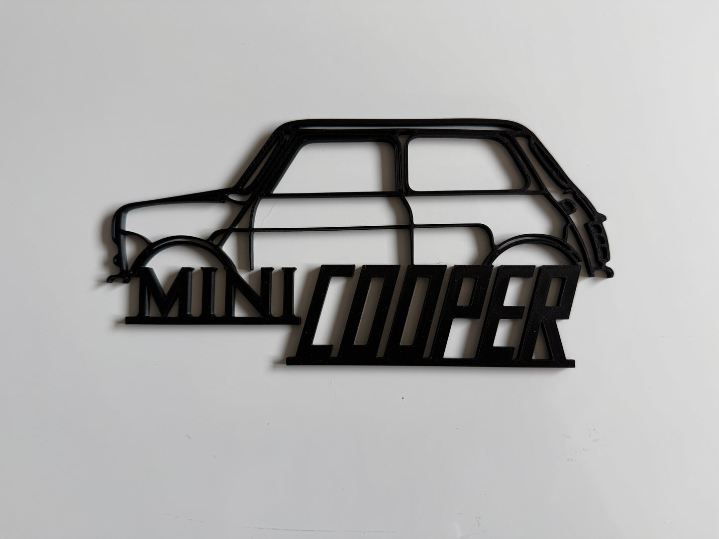 3D Printed Mini Cooper silhouette Wall Art