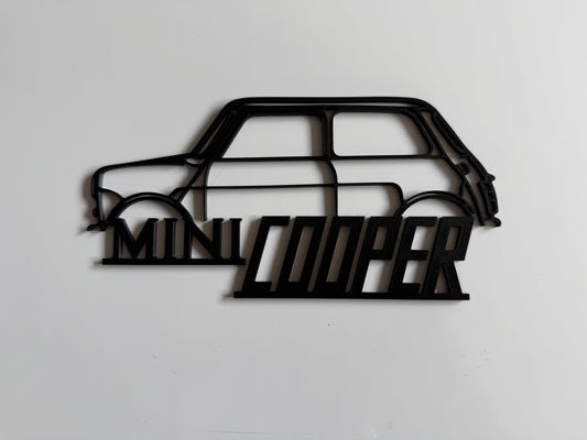 3D Printed Mini Cooper silhouette Wall Art