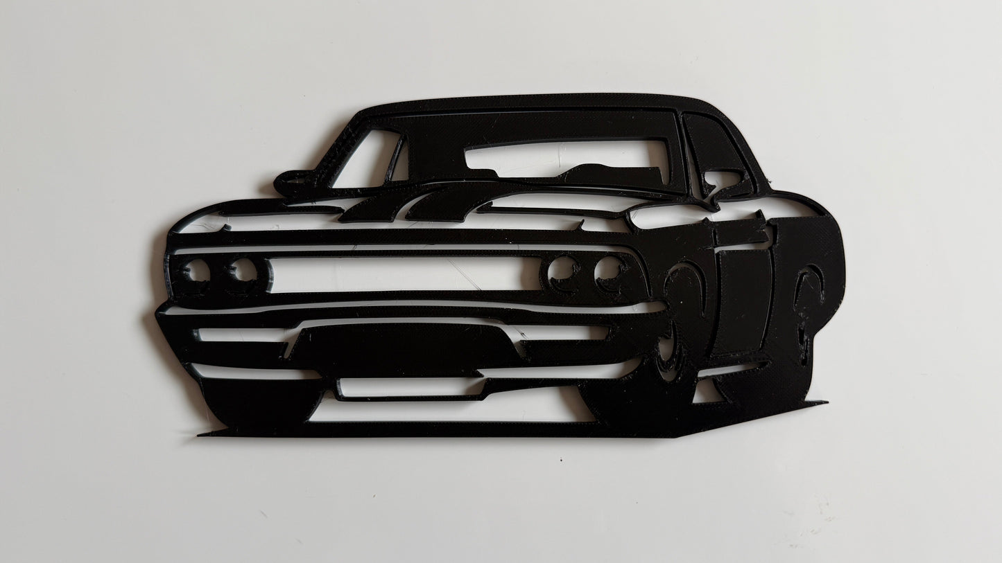 Black 3D Printed Camaro silhouette