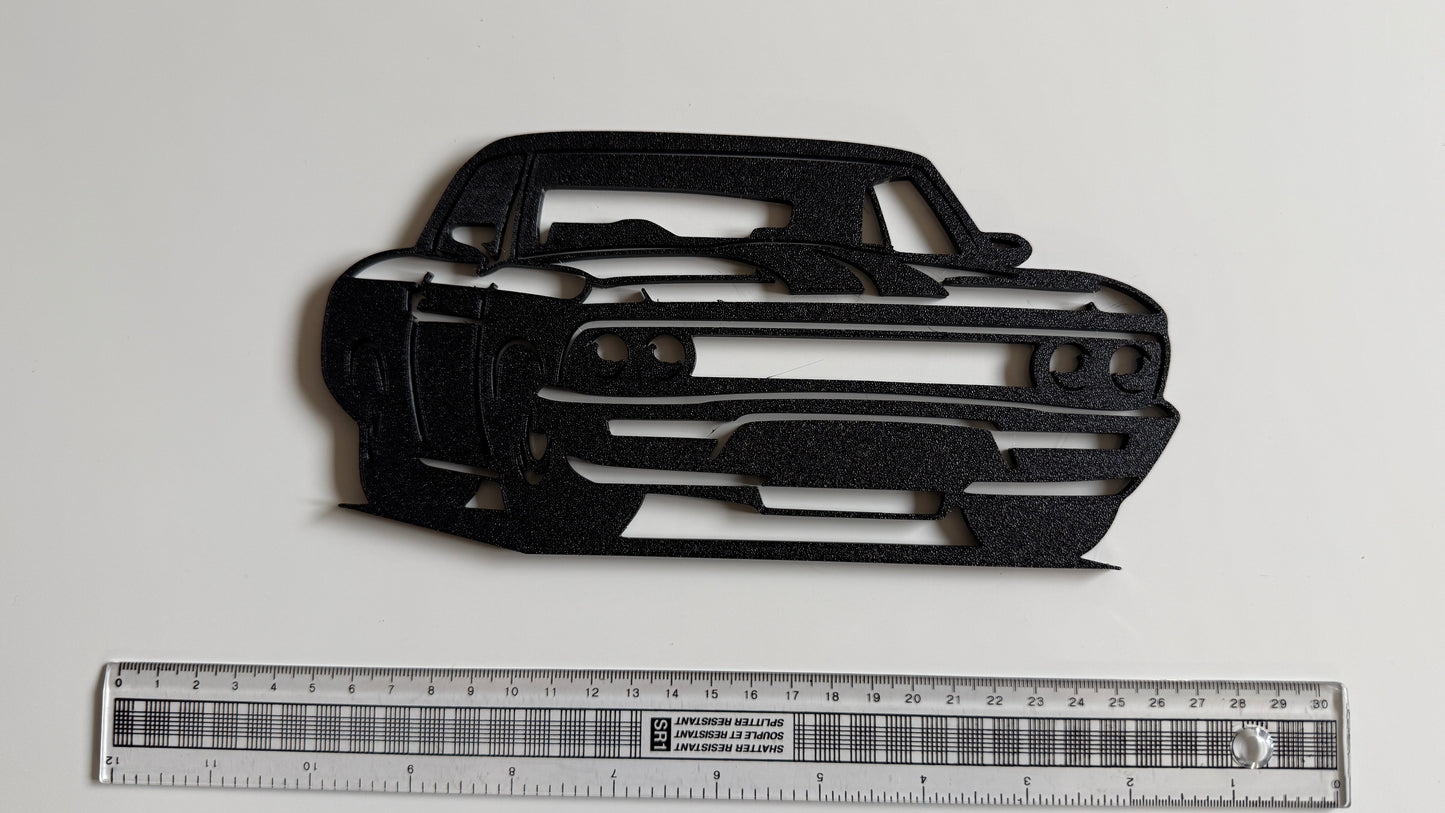 Black 3D Printed Camaro silhouette