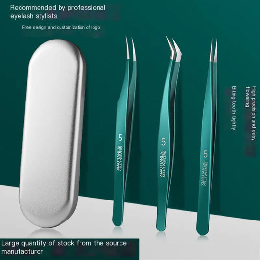 Precision Dolphin Tweezers Set for Eyelash Extension