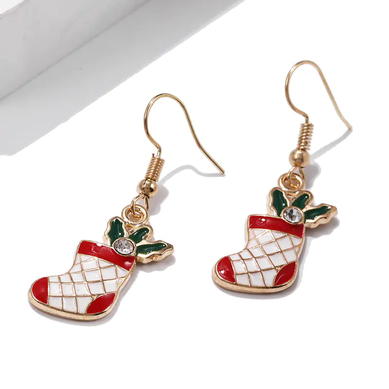Christmas Series Earrings - Snowman Tree Design