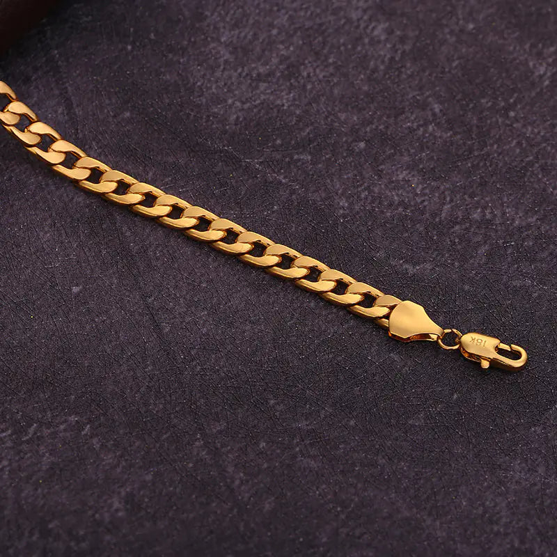 Unisex 18K Gold Plated Cuban Chain Necklace