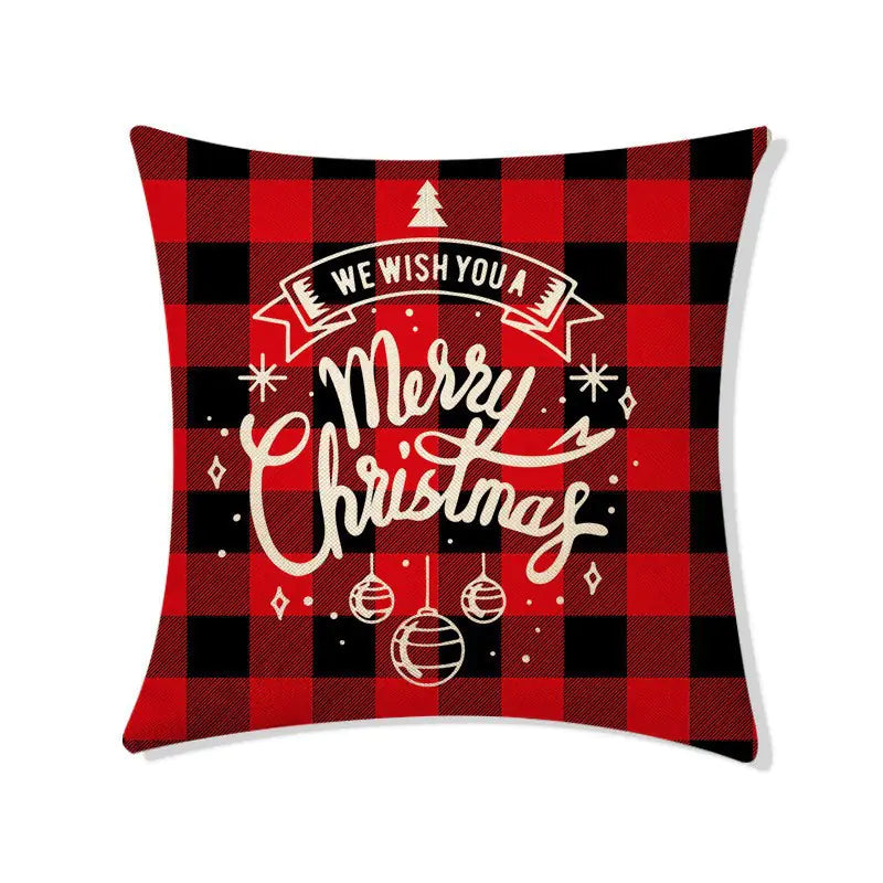 Christmas Linen Pillow Cover for Home Decoration