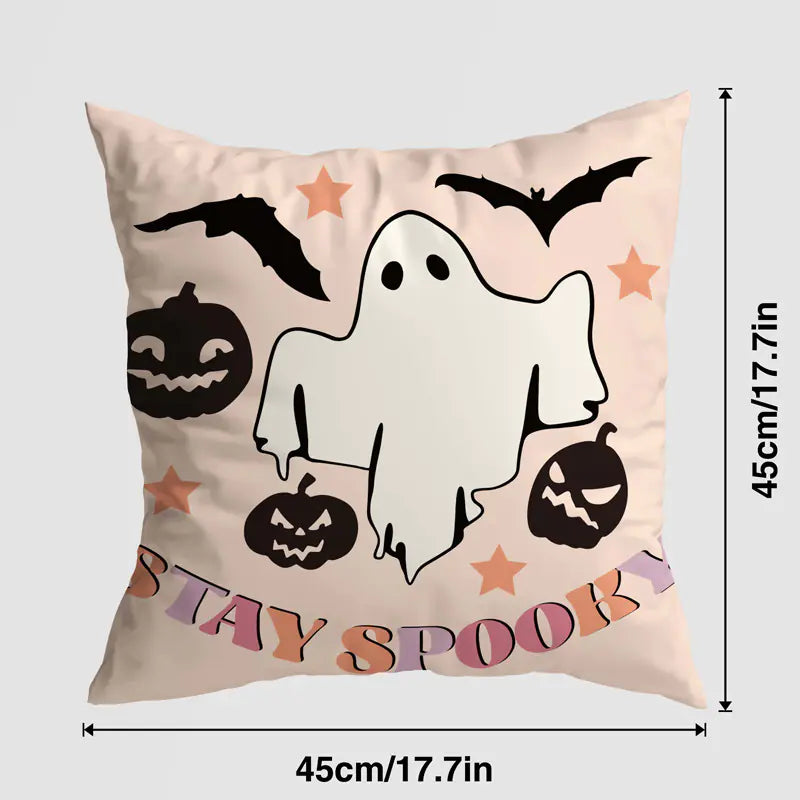 Halloween Pumpkin Castle Decorative Pillow Cover