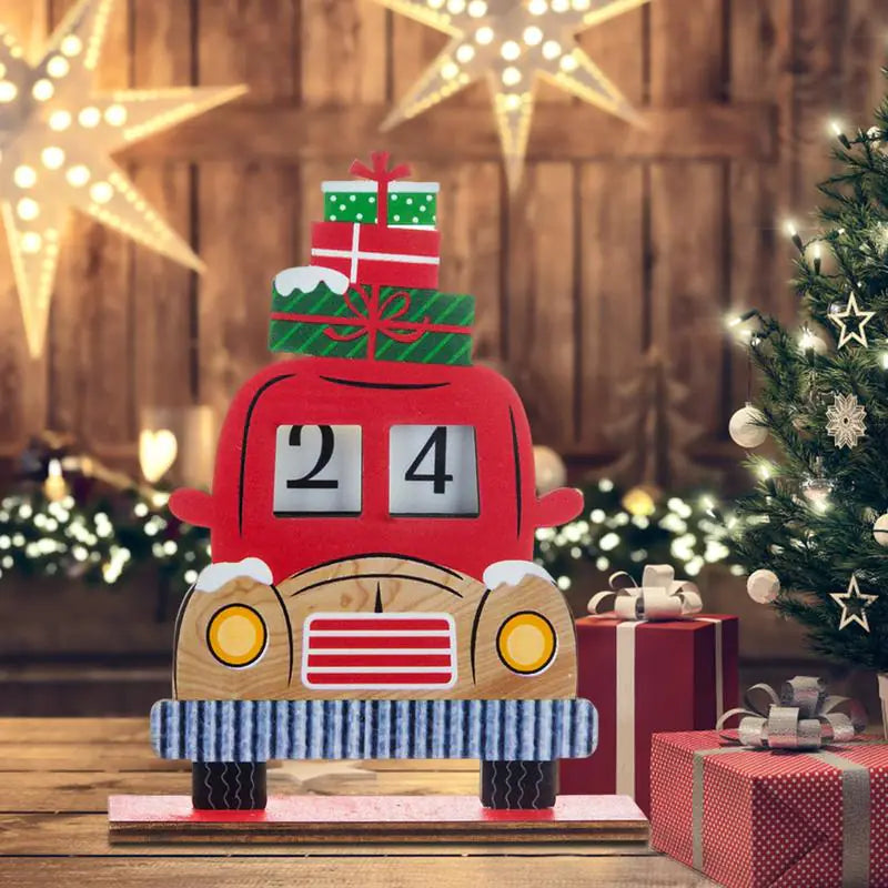 Christmas Advent Calendar 24-Day Countdown Tabletop Decor