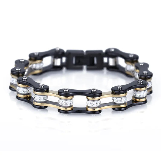 Gold and Black Stainless Steel Cycle Chain
