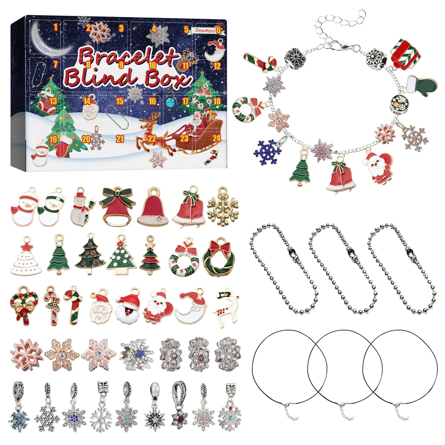 Dowmoo DIY Christmas Advent Calendar Bracelet Kit