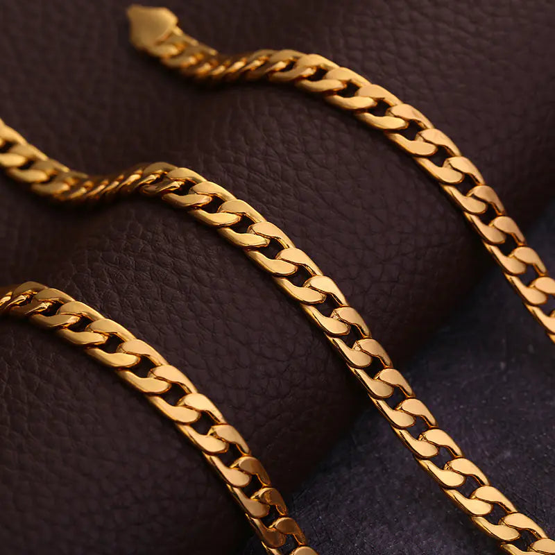 Unisex 18K Gold Plated Cuban Chain Necklace