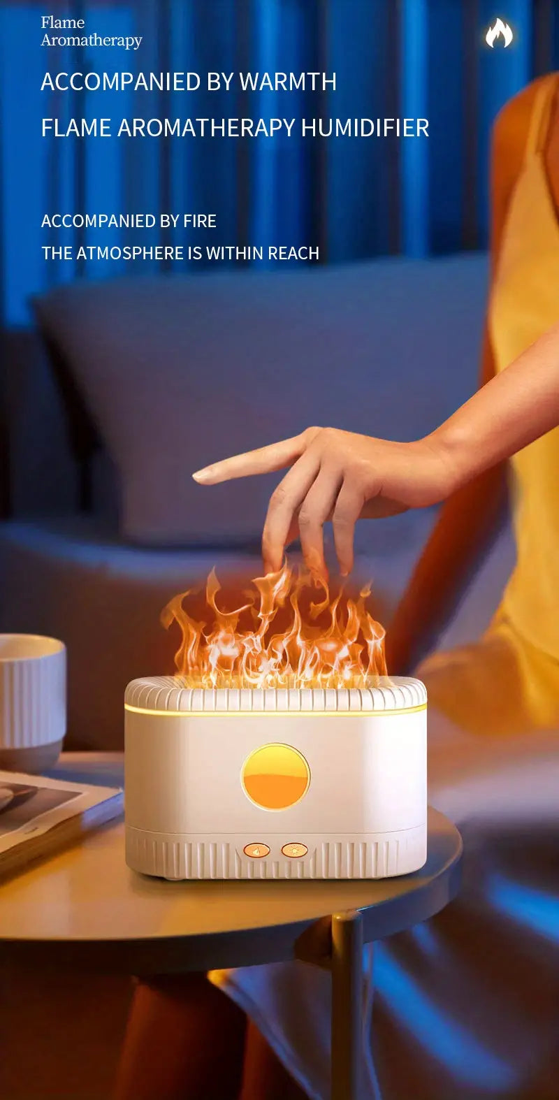 Simulation Flame Humidifier and Aromatherapy Diffuser