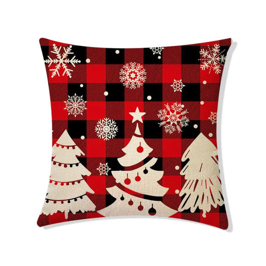 Christmas Linen Pillow Cover for Home Decoration