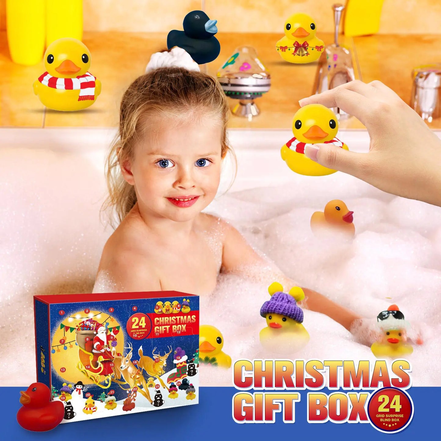 Advent Calendar Rubber Duck Toy Blind Box (24 Slots)