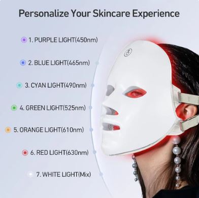 7-Color LED Facial Mask for Skin Care (Single Unit)