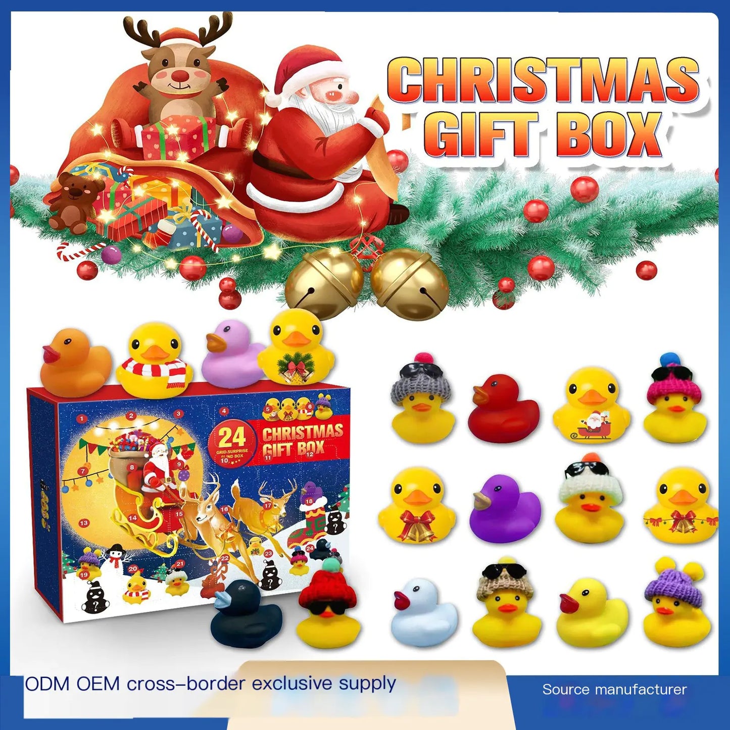 Advent Calendar Rubber Duck Toy Blind Box (24 Slots)