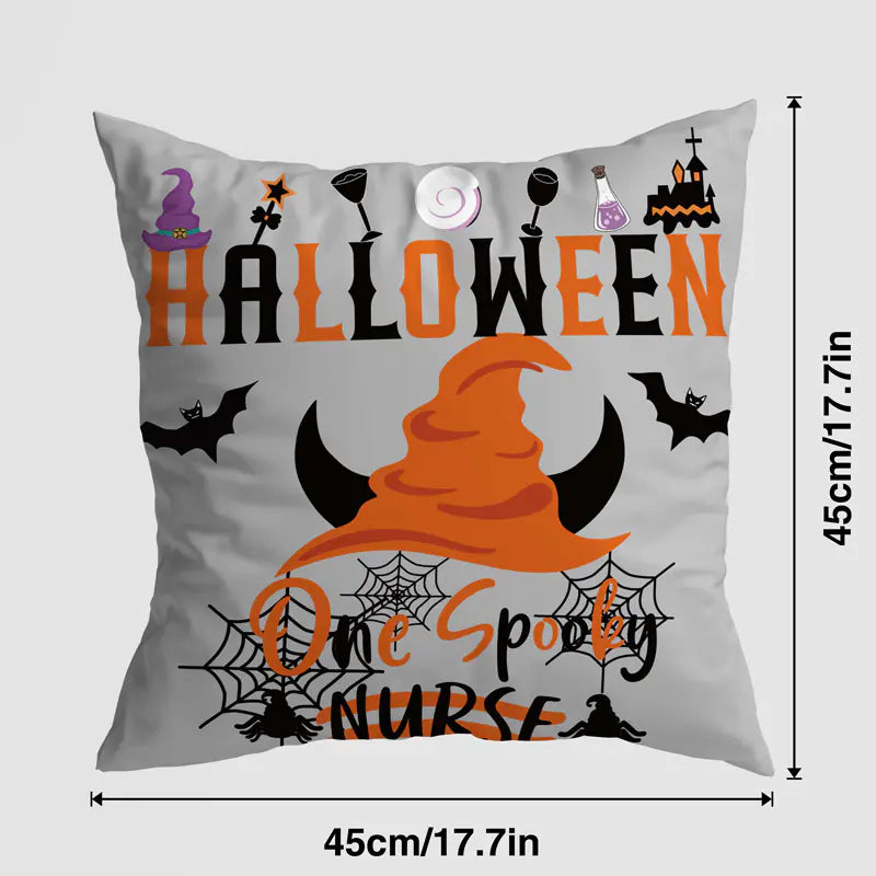 Halloween Pumpkin Castle Decorative Pillow Cover