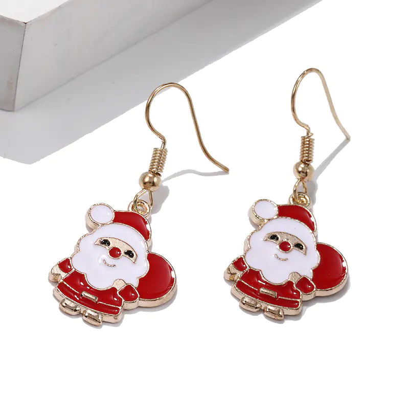 Christmas Series Earrings - Snowman Tree Design