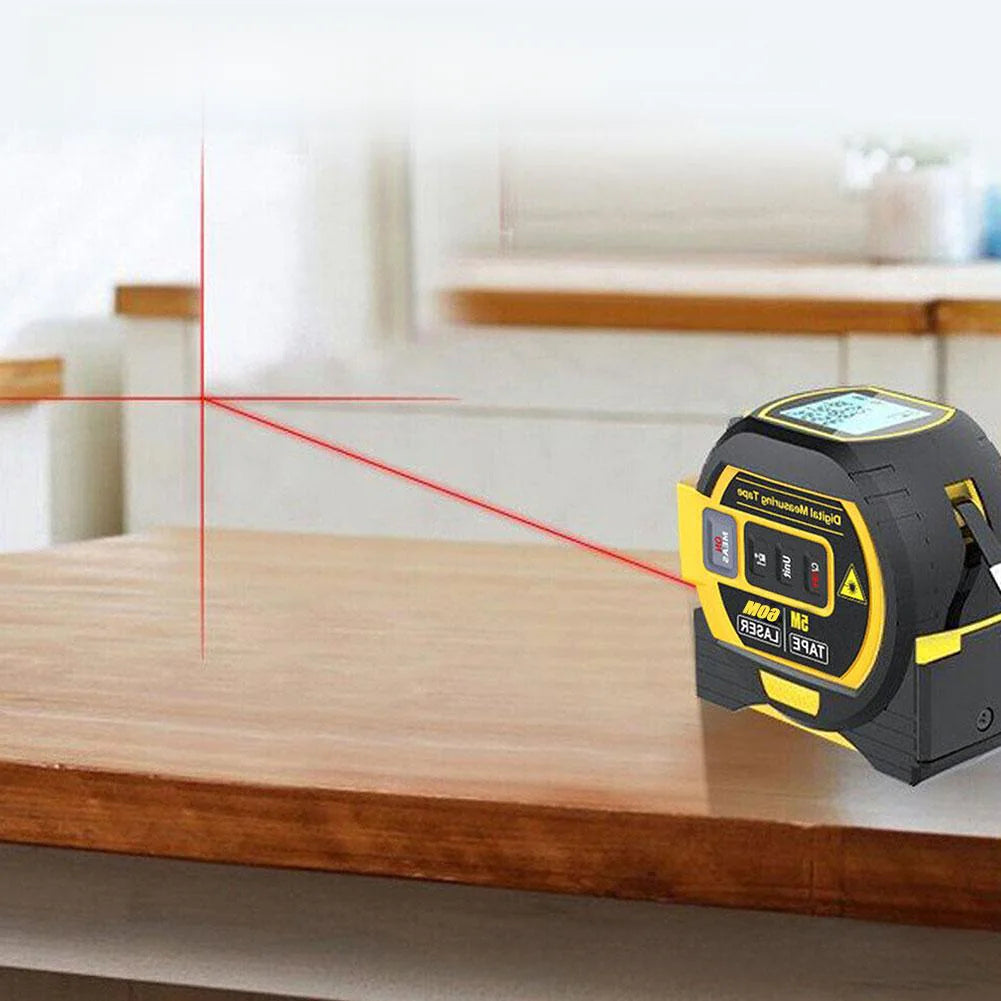 3-in-1 Laser Distance Measurer with Steel Tape