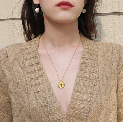 Coin Necklace, Clavicle Chain, Sweater Chain