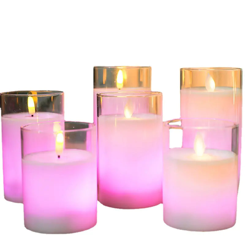 Color Changing Candles with Remote Control in Glass Cup